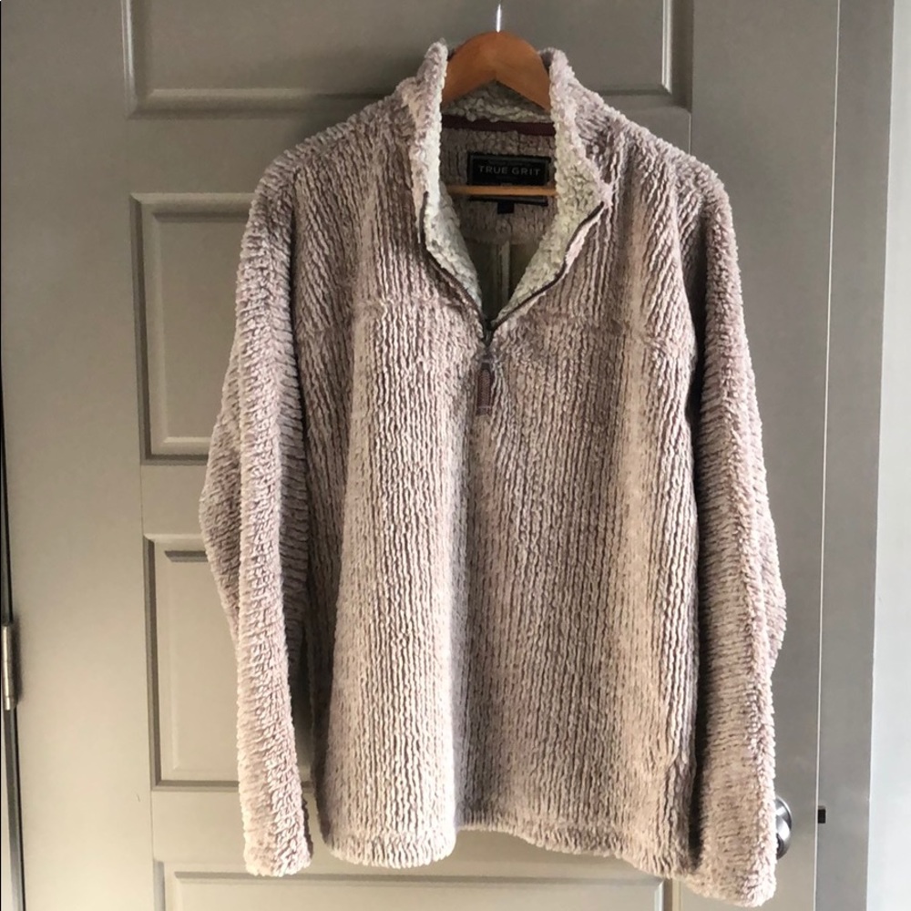 True Grit Frosty Cord Pile 1/4 zip pullover